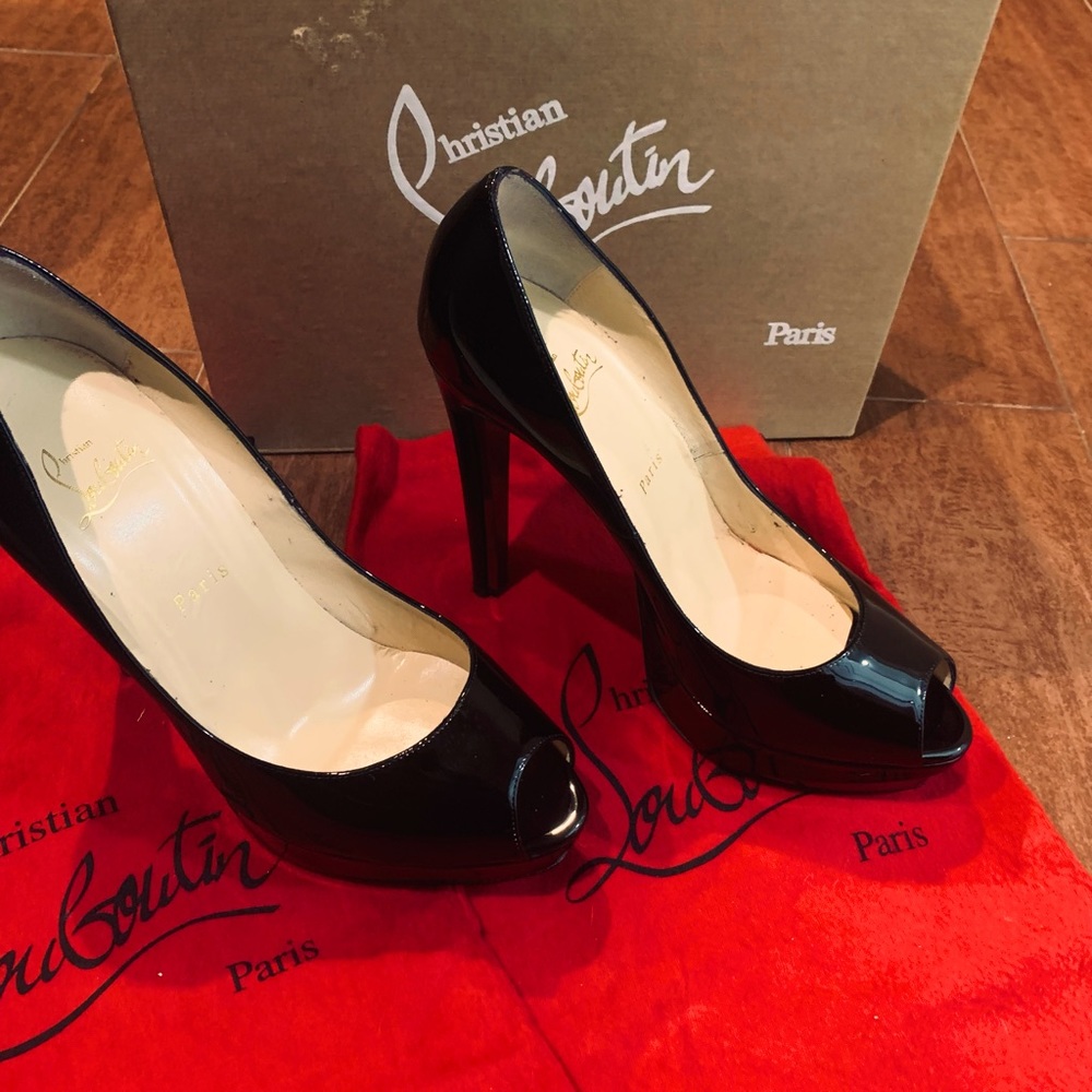 Christian Louboutin heels size 41, open toe, black